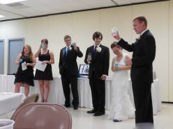 Co-Maids of Honor & Best Men giving our speeches.