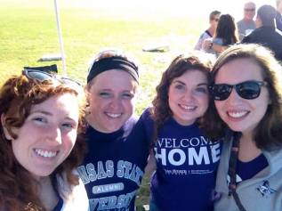 K-State tailgating with Leah, Aspen and Miranda.