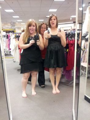 Bridesmaids dress shopping with Kyla and Megan.